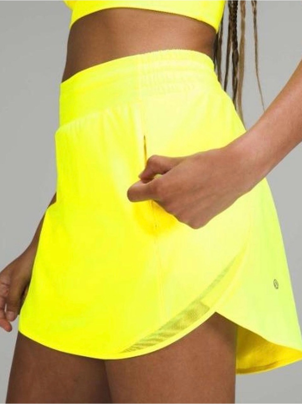 *NWOT* Lululemon Athletica Hotty Hot Neon Yellow Athletic Skirt, Size 0
